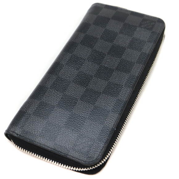 Louis Vuitton Canvas Black Wallet Long Vertical Zippy Graphite Damier - Picture 1 of 6